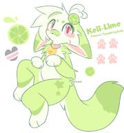 feline fox furry lime // 1915x2048 // 210KB